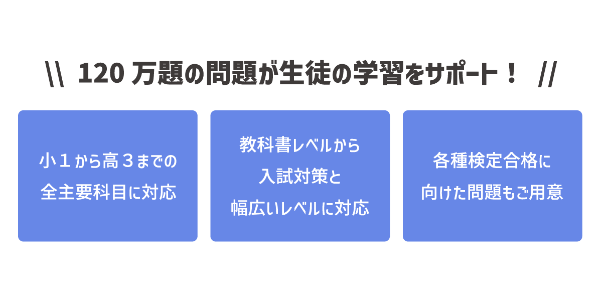 豊富なデータベースが目的に合わせた学習をサポート 